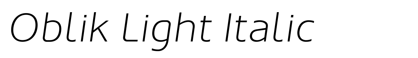 Oblik Light Italic